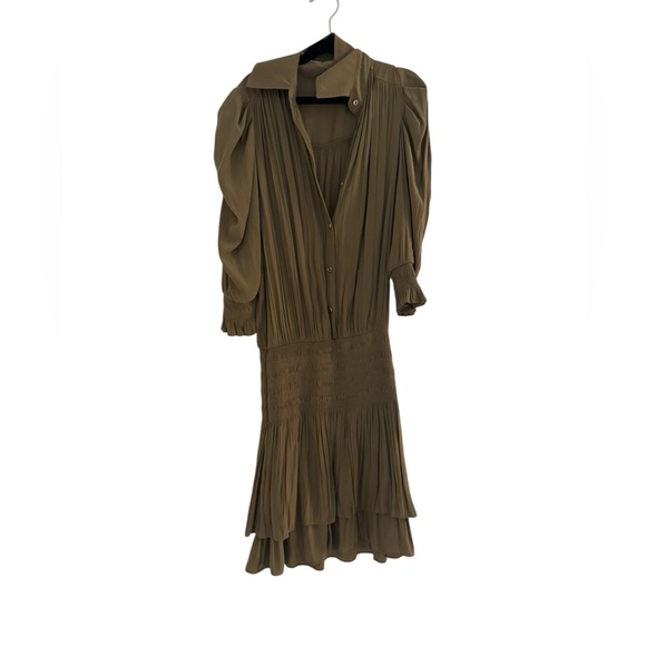 NWOT Ramy Brook Olive Green Smock Mini Royce Dress, Size XS - Picture 3 of 5